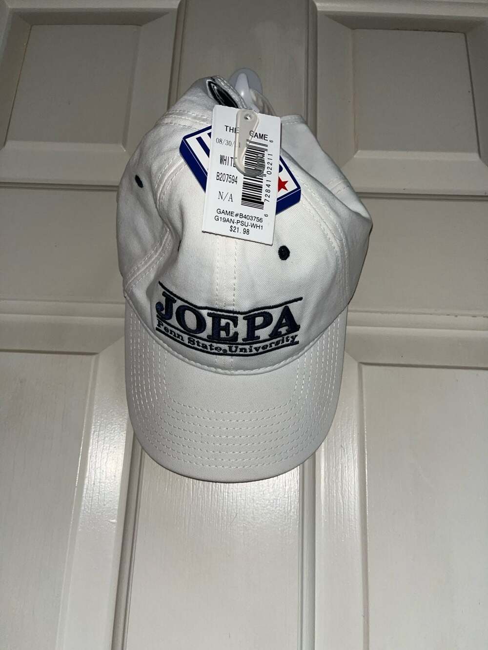 The Game Penn State University JoePa White Adjustable Hat One Size NWT
